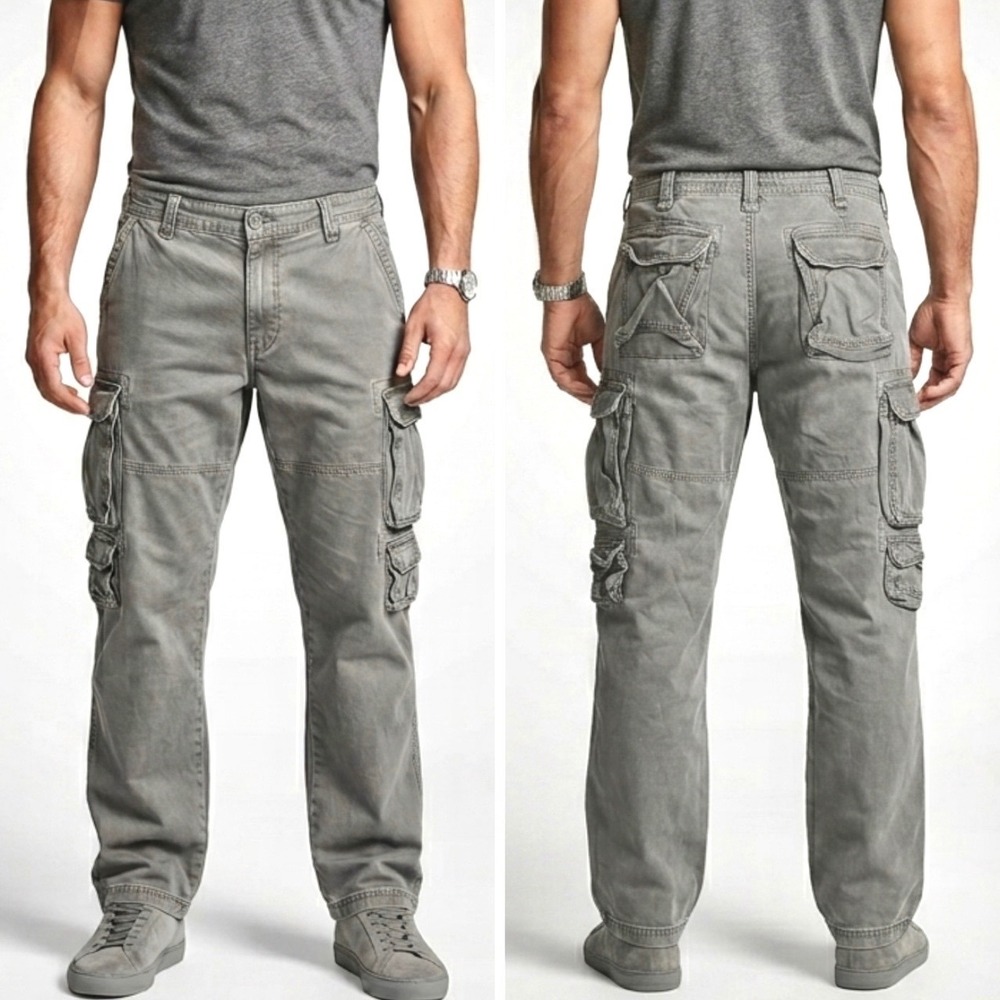 VTG‎ Mossimo Cargo Supply Mens Muted Sage Straight Leg Utility Cargo Pants 34x31